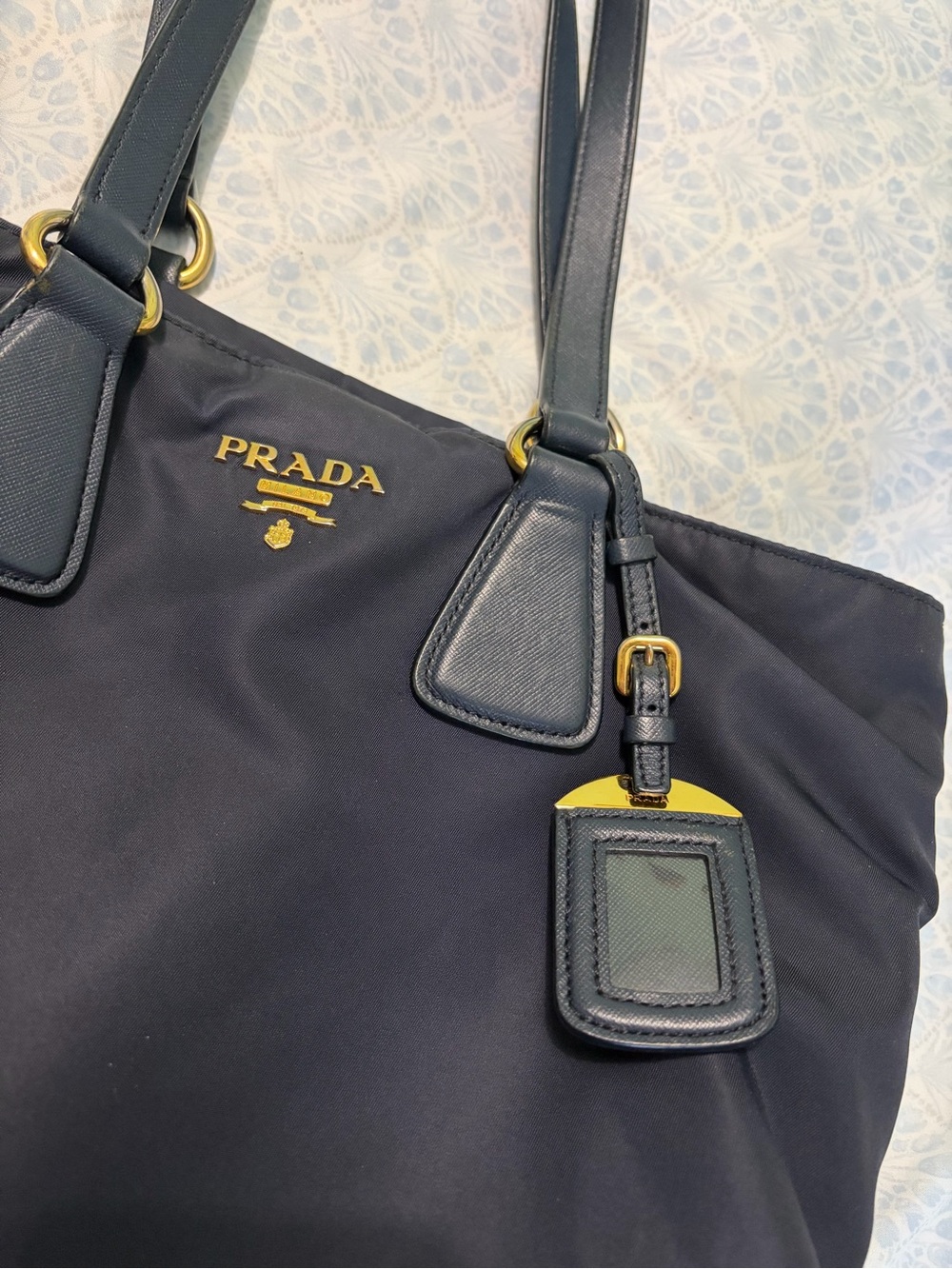 RARE Prada Tessuto Nylon Side zip Tote Bag with Leather Trim - Picture 2 of 8